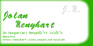 jolan menyhart business card